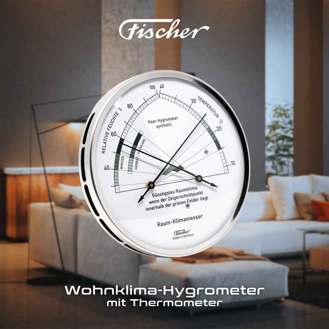 Fischer 1222-01 - Higrómetro con termómetro para interior