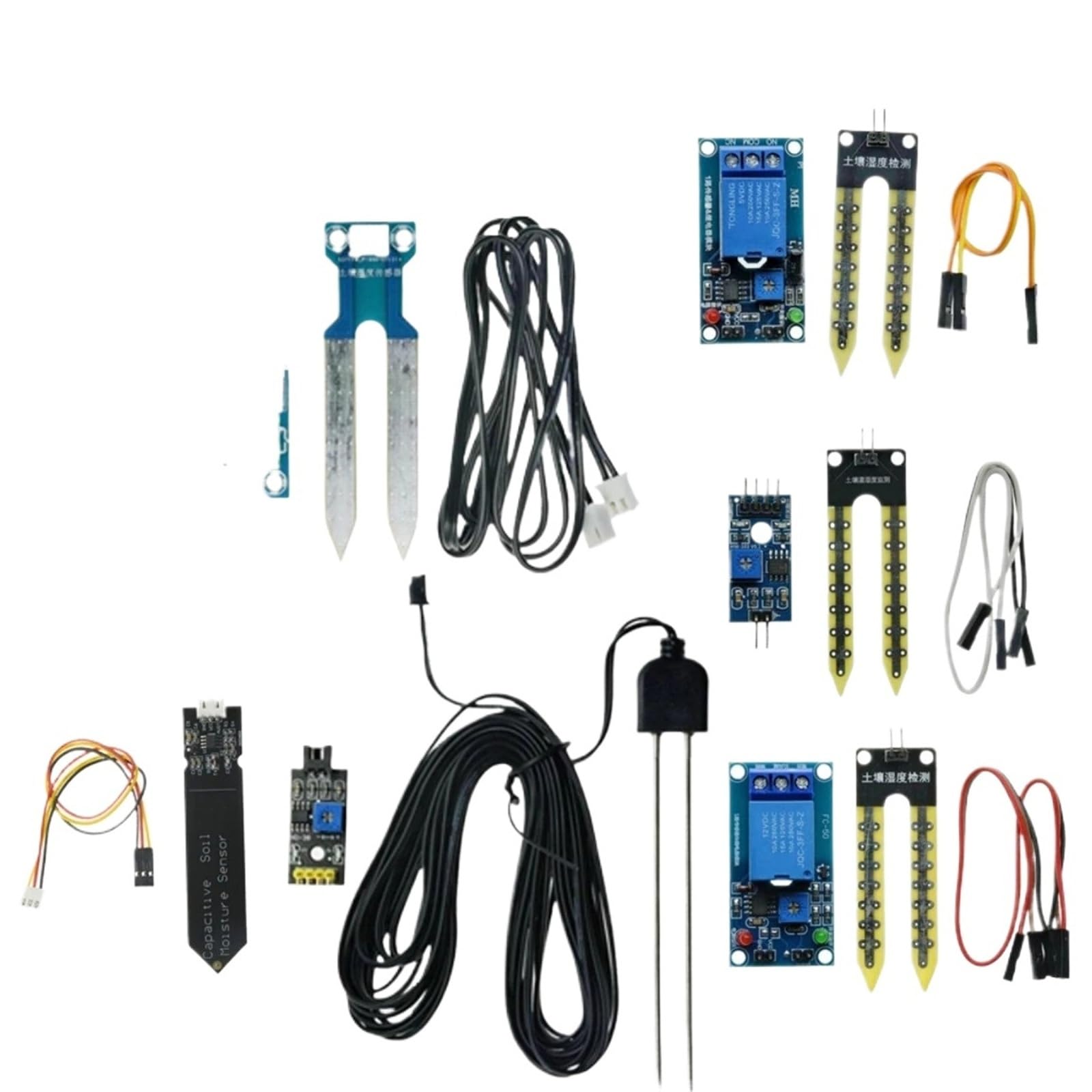 Módulo sensor capacitivo de humedad del suelo/Módulo de control de relé con pantalla digital de humedad del suelo Riego automático(5V Soil Relay)