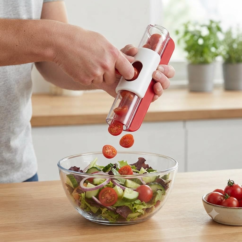 FEMORRA Multi-Function Grape & Cherry Tomato Slicer – Quick Zip