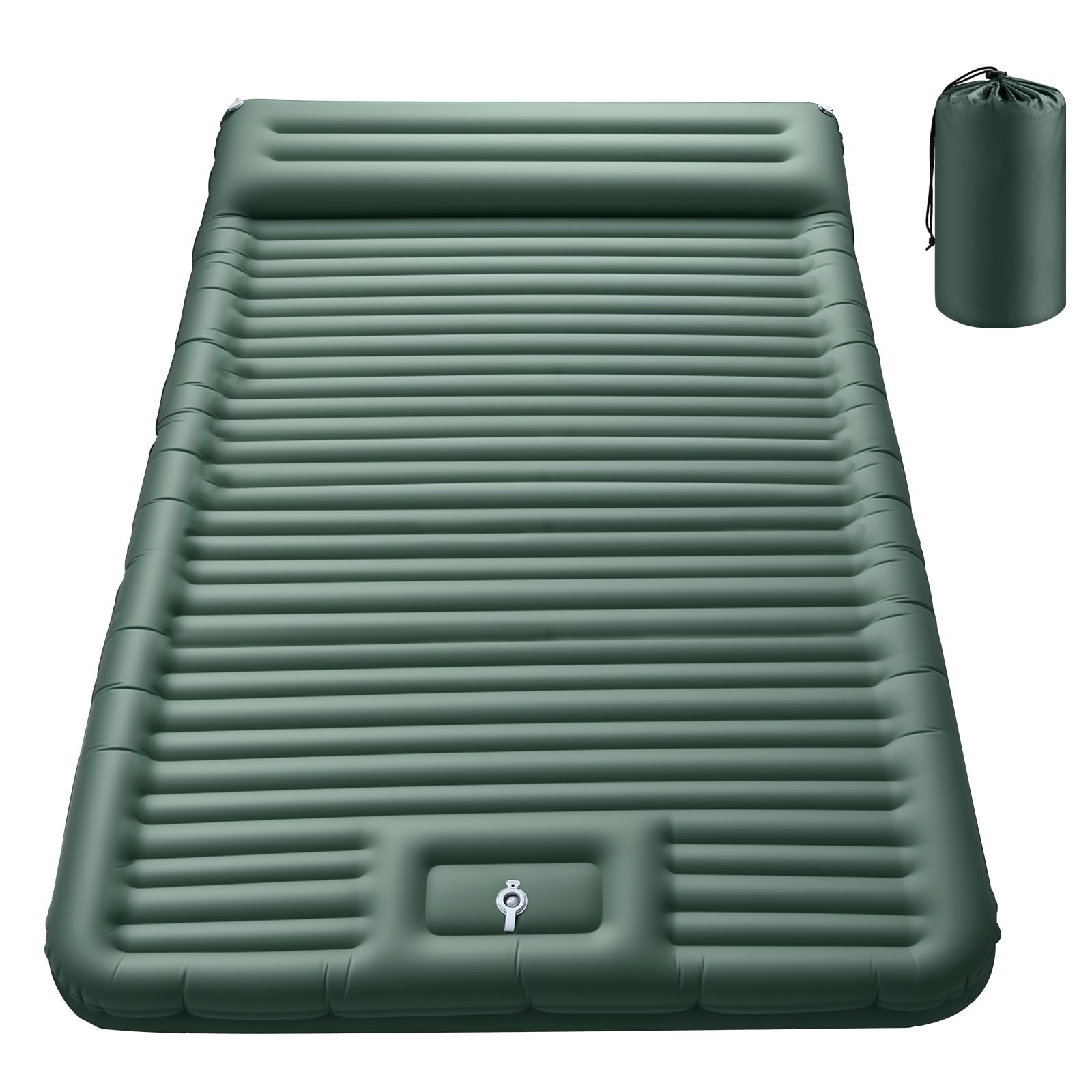 JEMULICE Isomatte Camping, 12CM Ultradicke Camping Luftmatratze mit Fußpumpe, Aufblasbare Matratze Kleines Packmaß, Ultraleichte Wasserdicht Outdoor Campingmatte Schlafmatte für Wandern, Zelt