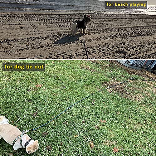 Btinesful 12Ft Tie-Out Check Cord Rope Dog Leash + 15Ft Anti-Choke Slip Lead Dog Leash #TOP2