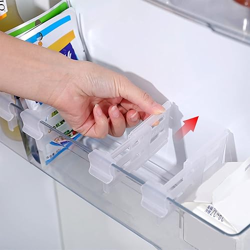 Miniatura 3 de Simfree Paquete de 12 separadores de refrigerador, separadores de refrigerador para estantes, organizador de separadores de refrigerador de