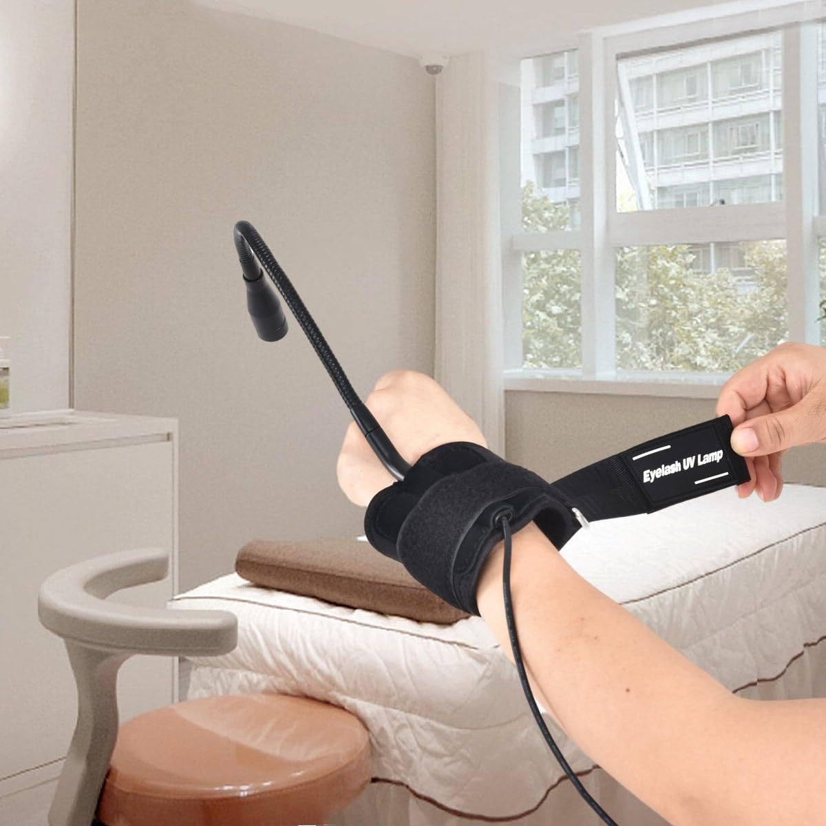 LáMpara De MuñEca Uv Led De 5 W, LáMpara De Curado De Pegamento Uv Para ExtensióN De PestañAs, LáMpara De UñAs Uv Con Parche Para Ojos Y Gafas, Interruptor De Pie, Cuello De Cisne Flexible