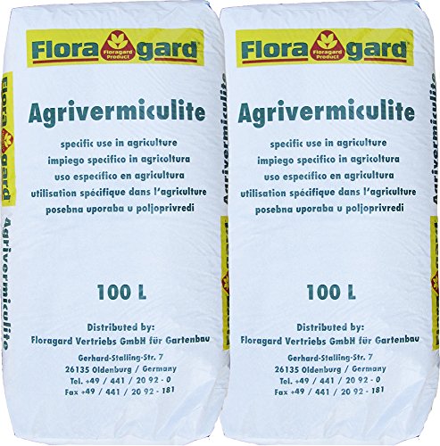 Floragard Vermiculite 200 L (2×100 L, 2–3 mm) – mineralisches Substrat zur Boden- und Substratverbesserung für Garten, Anzucht & Zimmerpflanzen – auch als Brutsubstrat für Reptilien im Terrarium