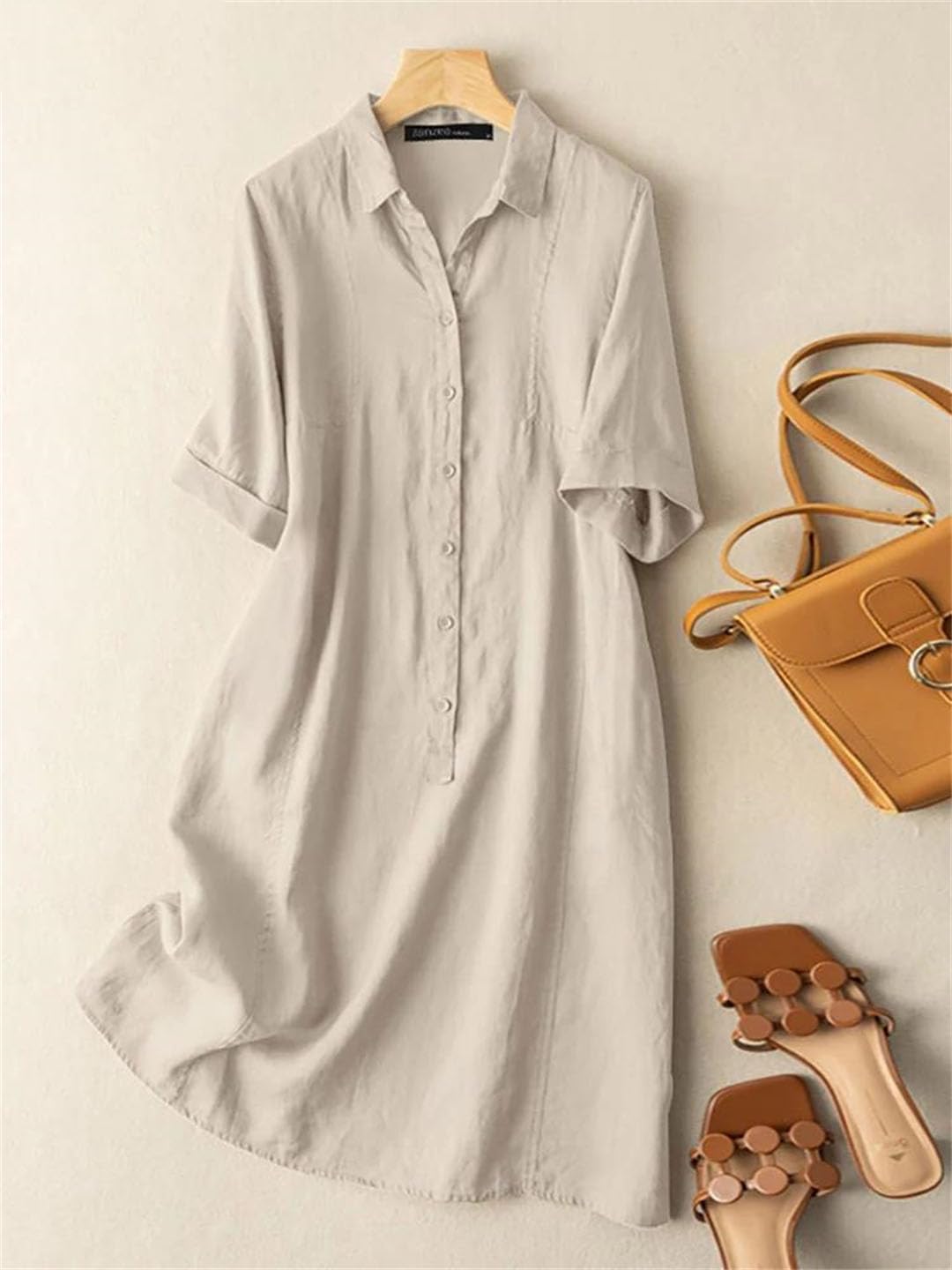 Sukienka damska elegancka sukienka z krótkim rękawem kobiety vintage bawełna Vestido okrągły dekolt guzik linia A robocza Sundress szlafrok Femme