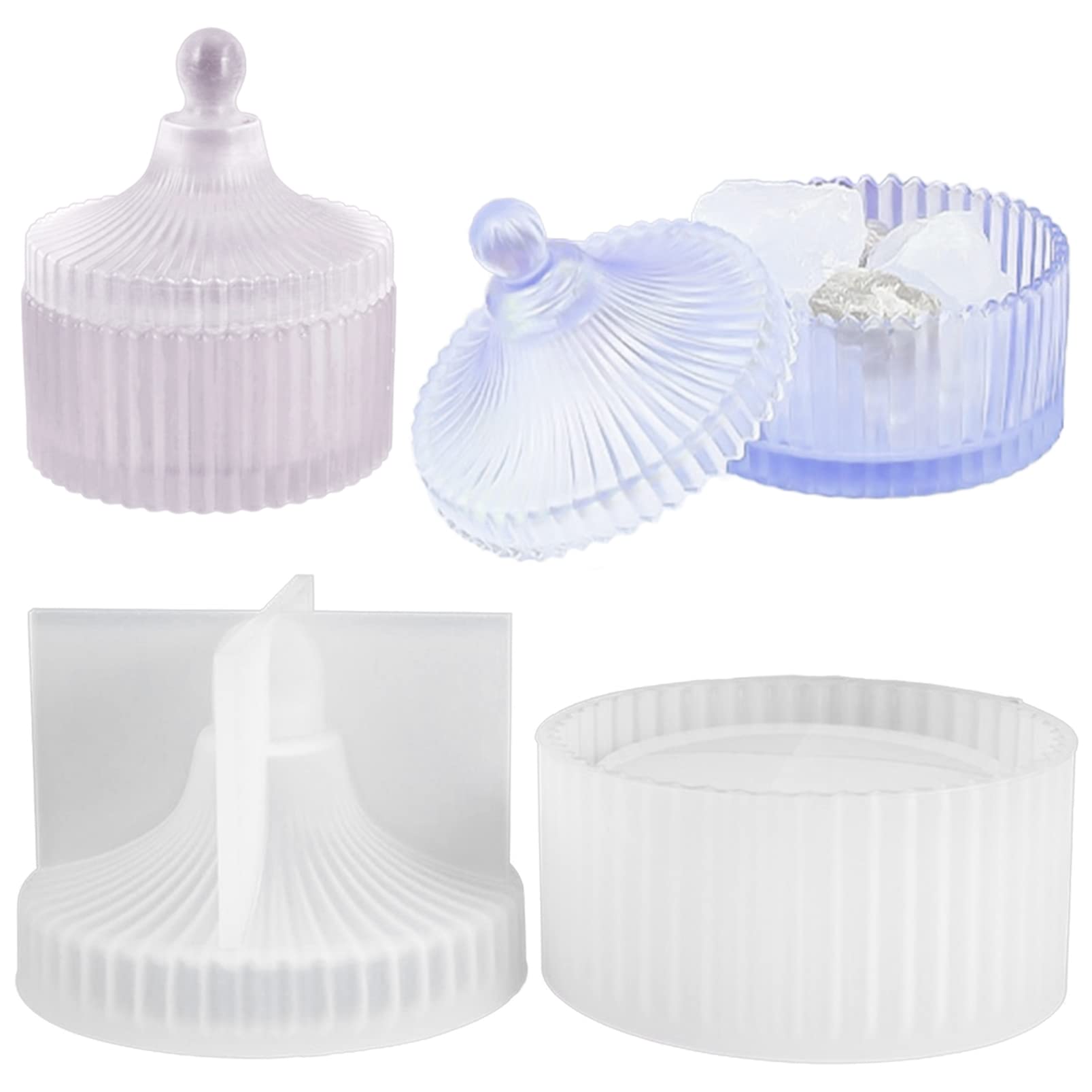 Amjkeji White Resin Moulds Silicone Storage Box Jewelry Box Mold Epoxy Resin Storage Jar Mould For Making Storage Jar Candy Chocolate Container Diy Craft