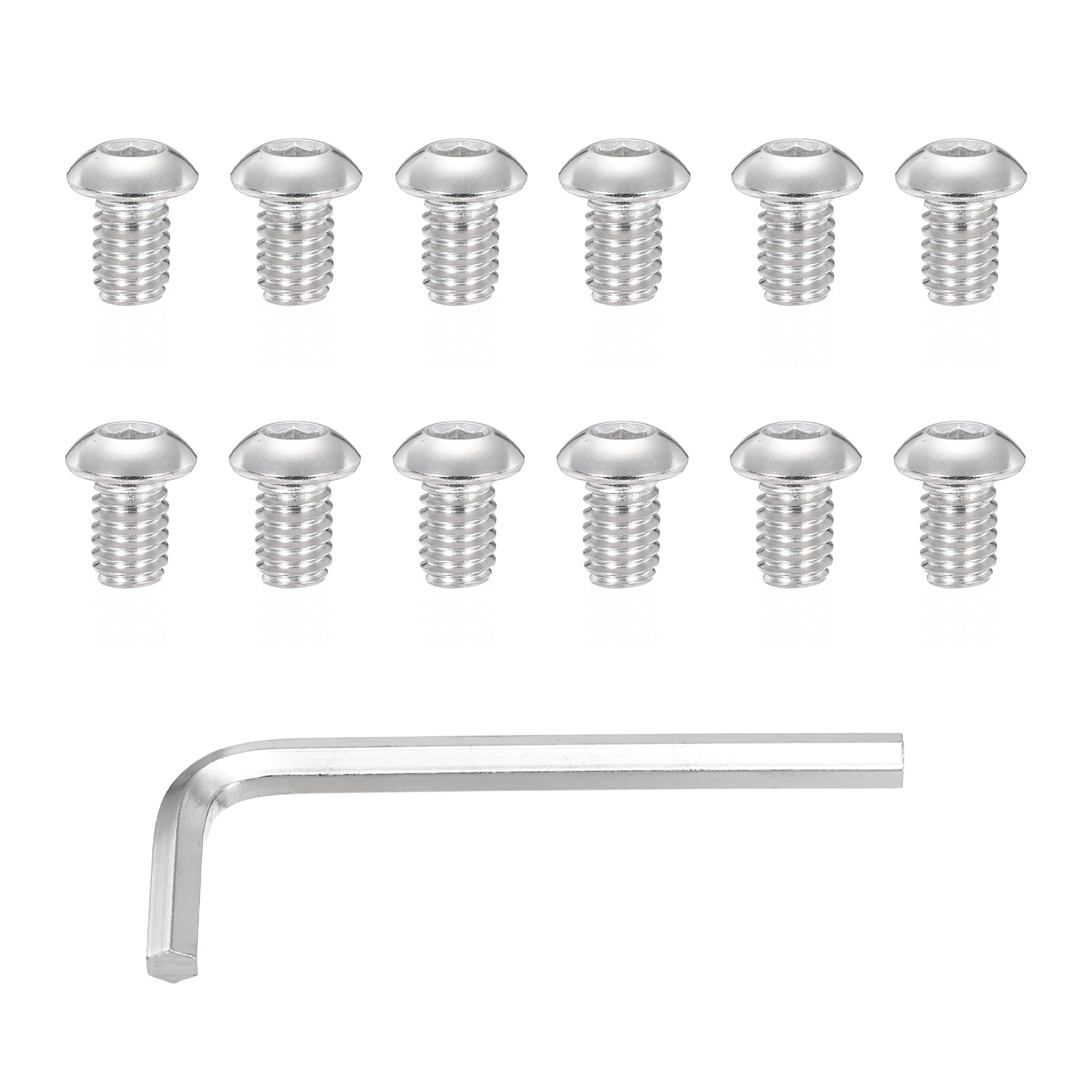 M METERXITY 12 Pack 5/16 18 x 1/2" Button Head Socket Cap Bolts Screws, 304 Stainless Steel 18-8 Bolts with Hex Spanner Socket Head Screws for DIY, Furniture, Water Pump, Light Fixture,Silver