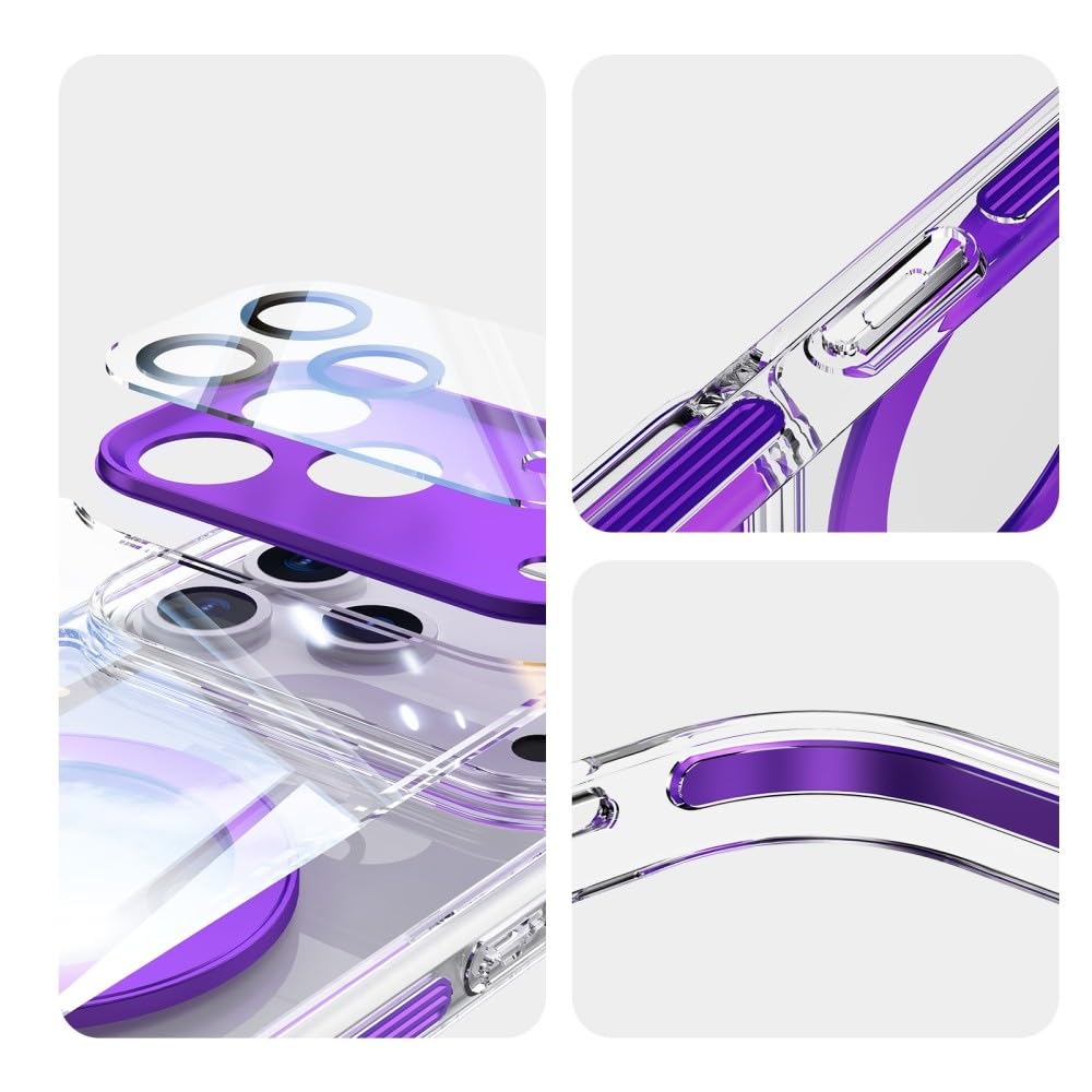 Generic Compatible con iPhone 16 (color: azul), funda de silicona rígida transparente con soporte de anillo