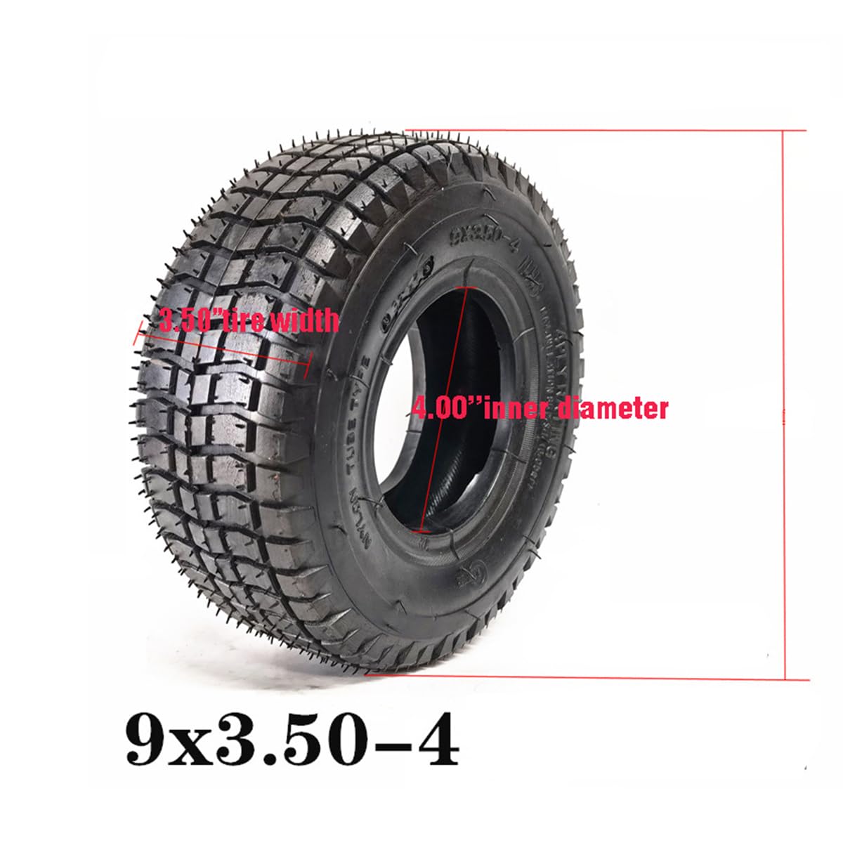 Tubo interior de neumático de 9 x 3.50-4 9 x 3-1/2 compatible con Go Kart de 2 tiempos de 49 cc y cuatrimoto, scooter, patineta de gas, mini picadores, camiones de mano, cortacésped, piezas