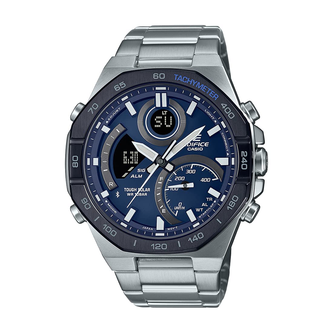 Casio Edifice ECB-950DB-2ADF Blue Analog-Digital Dial Silver Stainless Steel Band Mens Watch Smartphone Link Tough Solar EX555 (B0BZZF96F9) Amazon Price History, Amazon Price Tracker