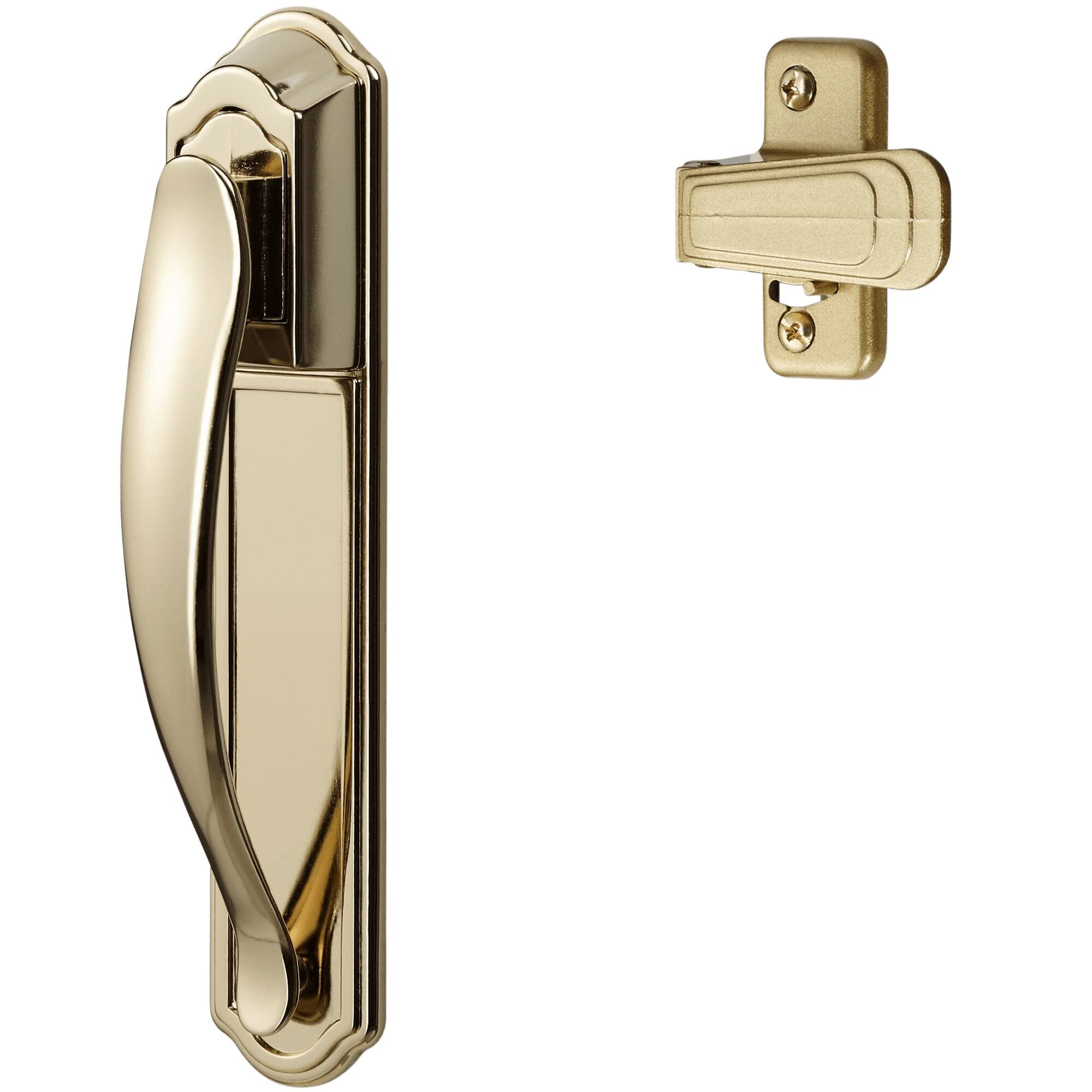 Ideal Security Door Handle for Storm and Screen Doors, Bright Brass (2-Piece Set) (BKDXBB)