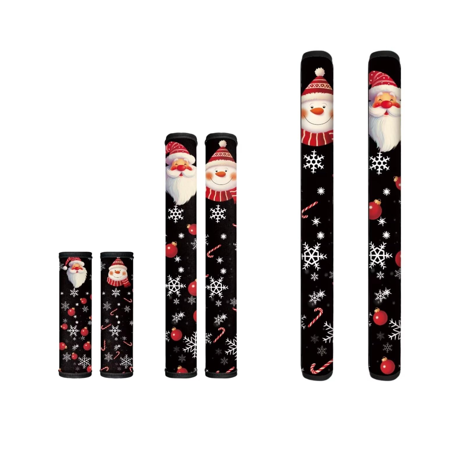 Biyejit Snowman and Santa Claus Refrigerator Handle Covers Set of 6, Christmas Kitchen Appliance Covers Fridge Microwave Oven Dishwasher Refrigerator Door Handle Covers Protector