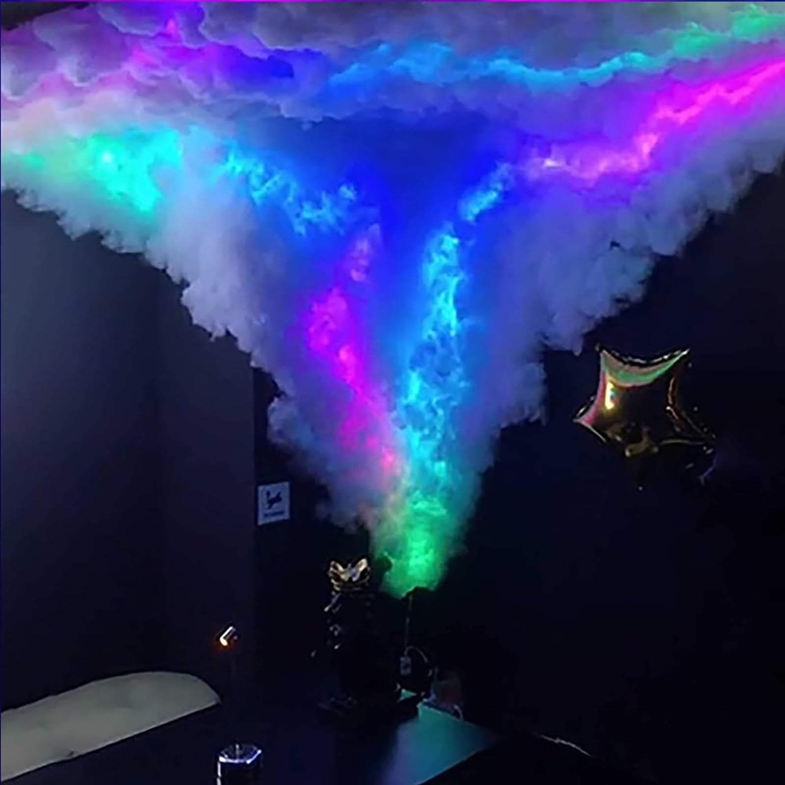 Luce a Nuvola, Luce LED a Forma di Nembo 3D con Fulmine in Cotone Nuvola Colorata per Atmosfera Notturna con Controllo App - Perfetta per Stanza da Gioco, Discoteca, Bar, Festa DJ - Luci a Nuvola