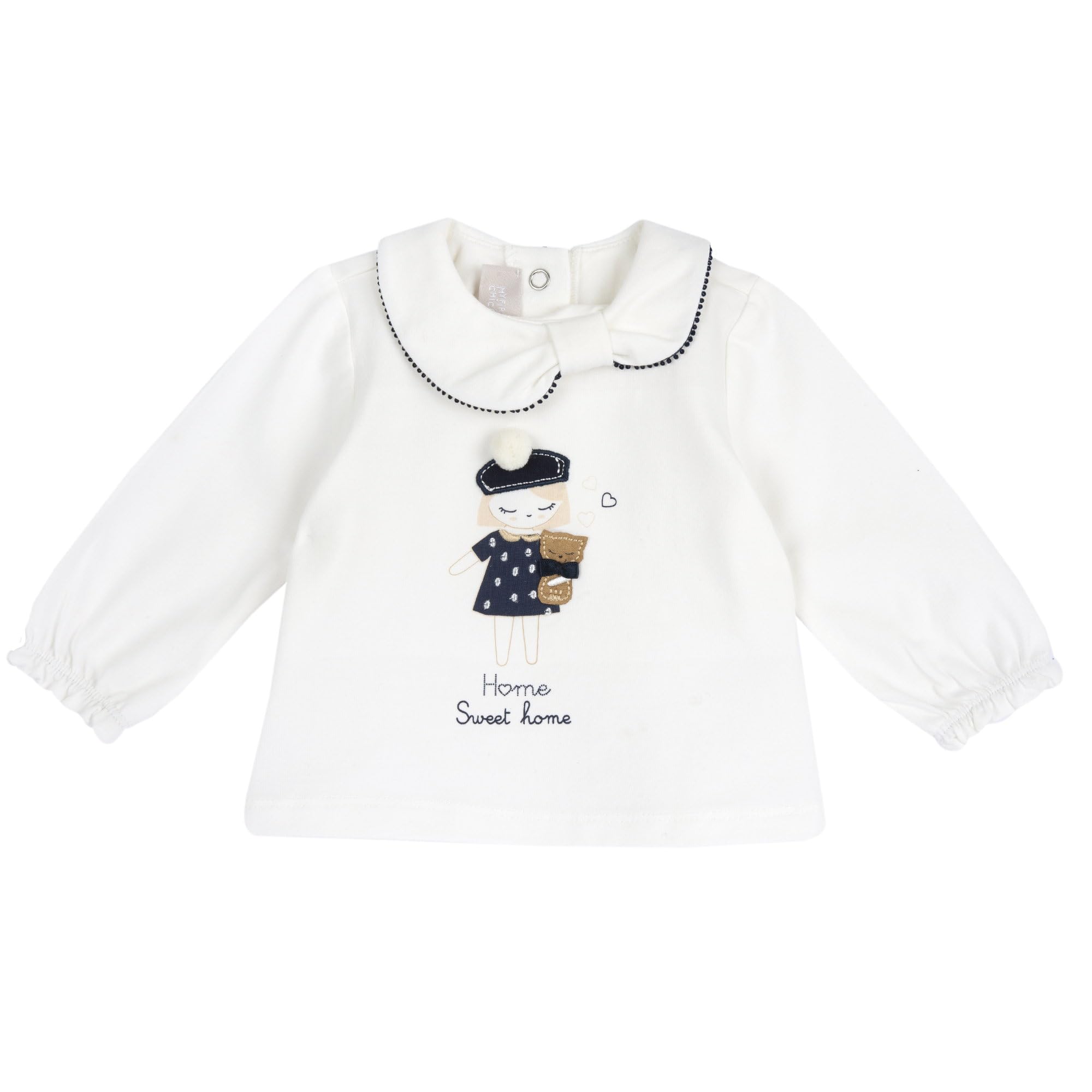Chicco, Baby T-Shirt mit Stickerei und Applikationen, Weiß