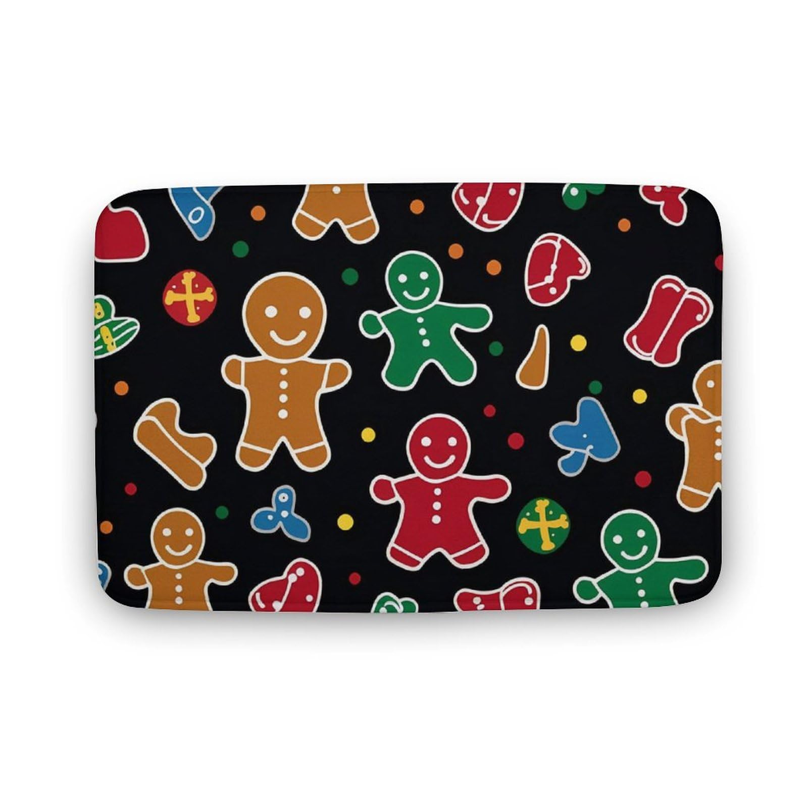 Funny Cute Gingerbread= Coral Velvet Rugs Non-Slip Bathroom Rugs Soft Kitchen Rug Floor Carpet for Home Decor 15.7