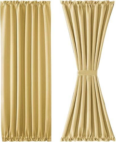 Miniatura 444 de DWCN Cortinas para puerta francesa: cortina térmica con bolsillo para barra para puertas con ventana de cristal, puertas de cocina y patio