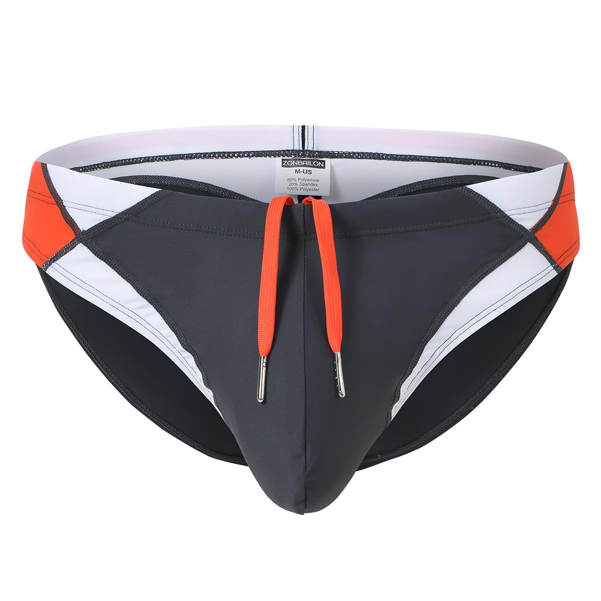 BIATWOWR Men's Sexy Low Rise Triangle Swim Trunks Featuring Bulge Pouch and Adjustable Drawstring