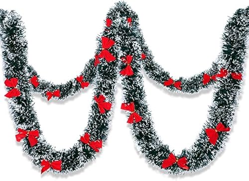 DUOJIN Couronne de sapin, couronne de Noël, décoration de Noël artificielle, couronne, porte d'entrée, cheminée, fenêtre, arbre, décoration suspendue de table, guirlande de 2 m Cover
