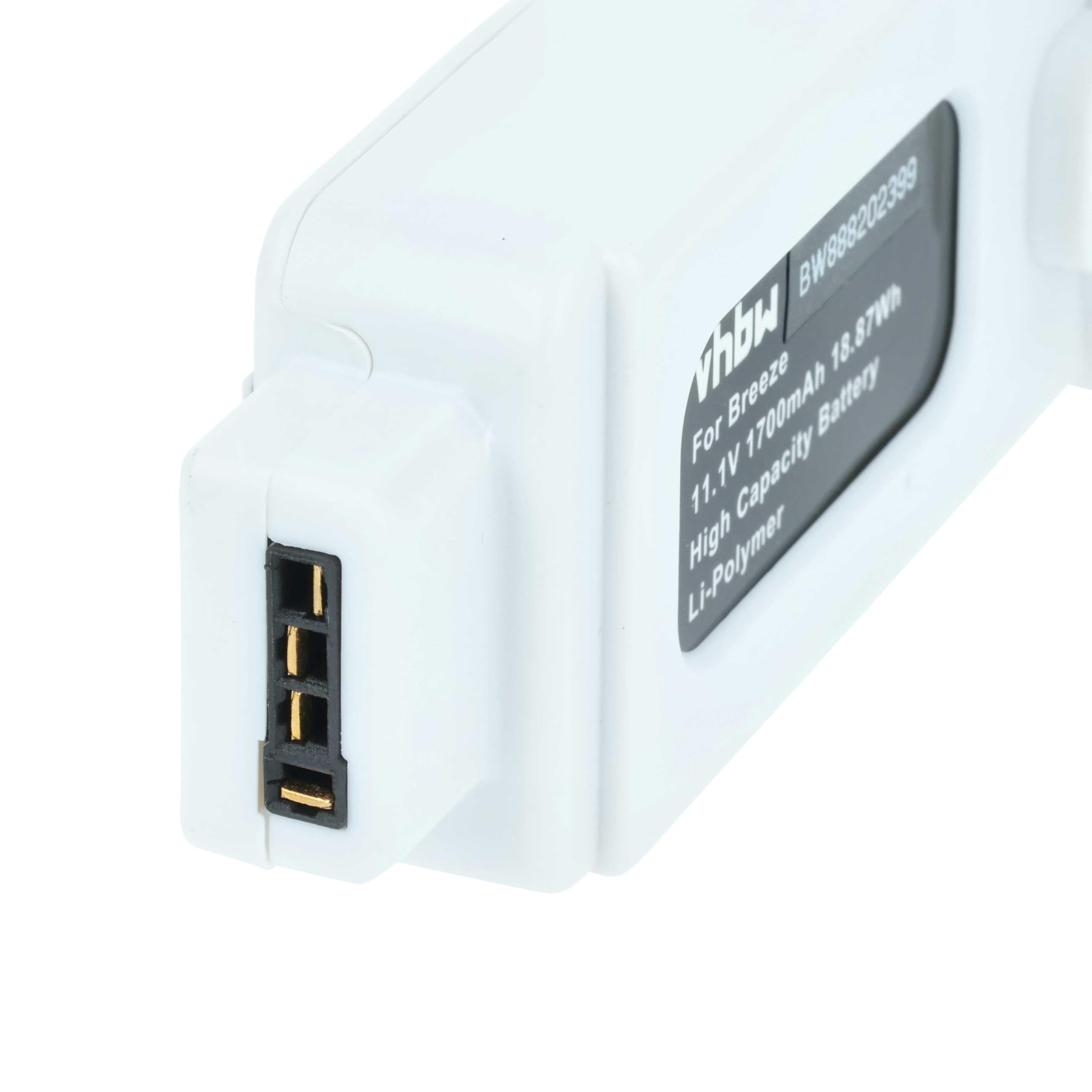 vhbw batteria compatibile con Yuneec Breeze 4K, Breeze drone quadricottero multicottero (1700mAh, 11,1V, Li-Poly)