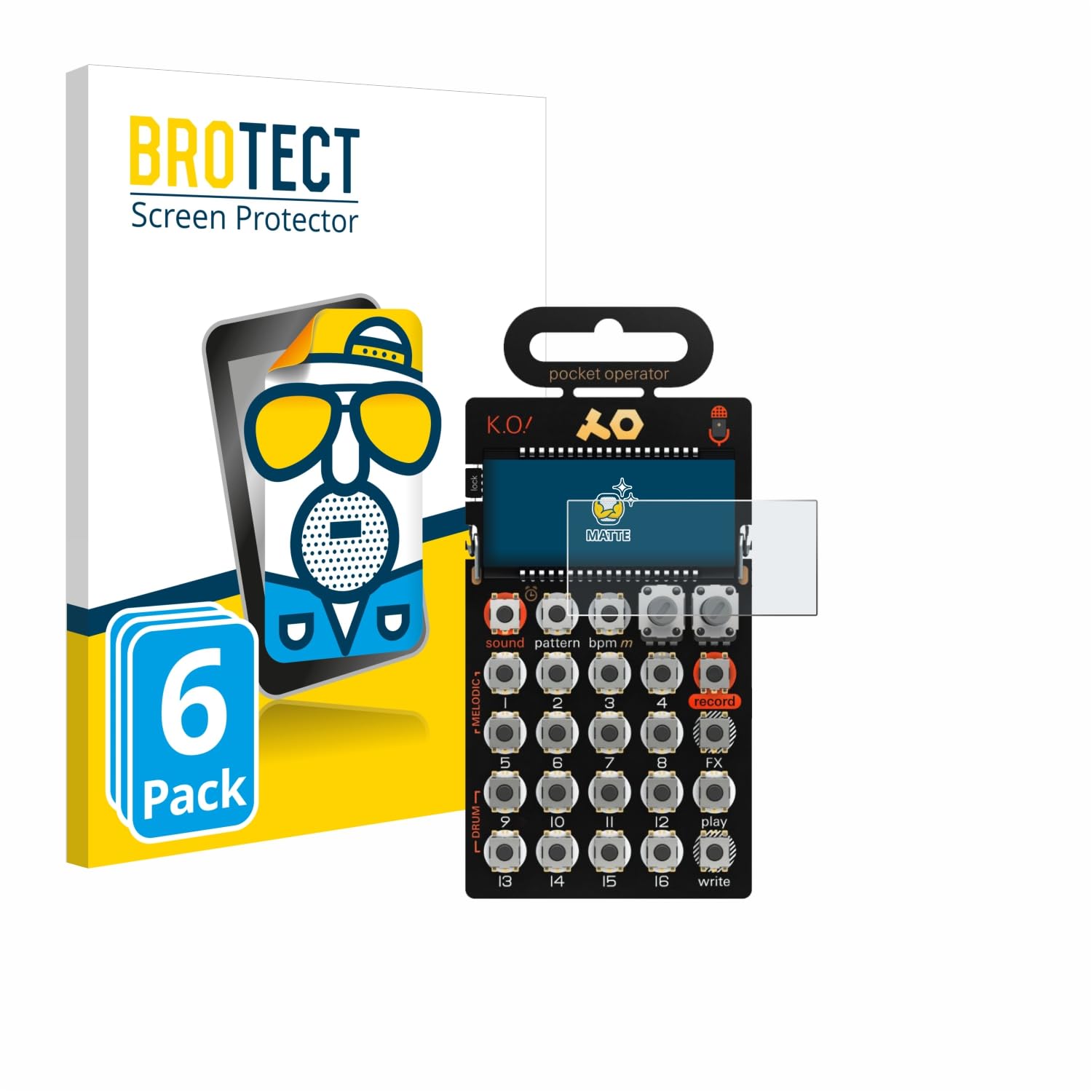 brotect Screen Protector Anti-Glare Compatible with Teenage Engineering PO-33 K.O! (6 Pack) Screen Protector Matte, Anti-Fingerprint Protection Film