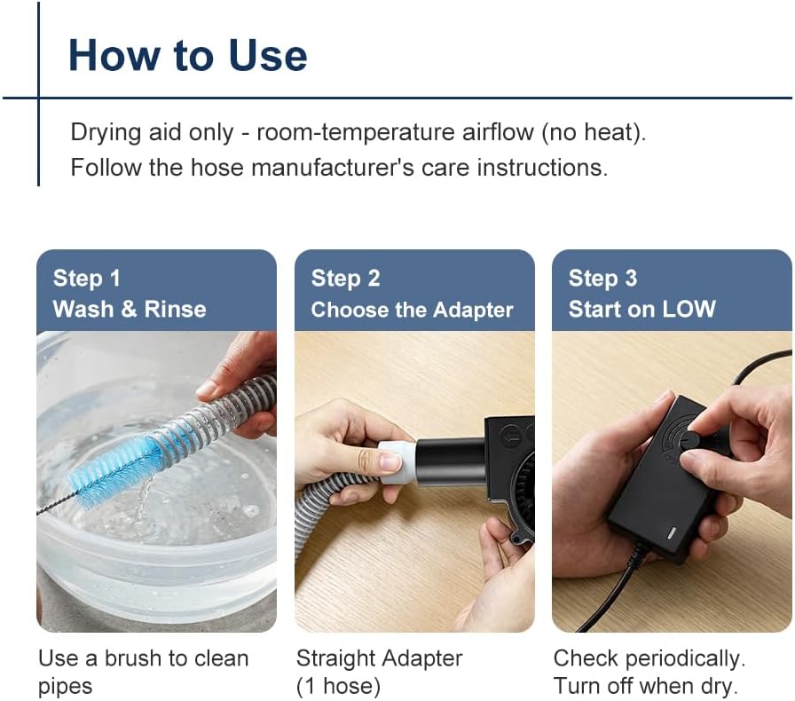 CPAP Hose Dryer with 10 Speed Adjust Fast Drying Fan for 15-22mm Tube image 4