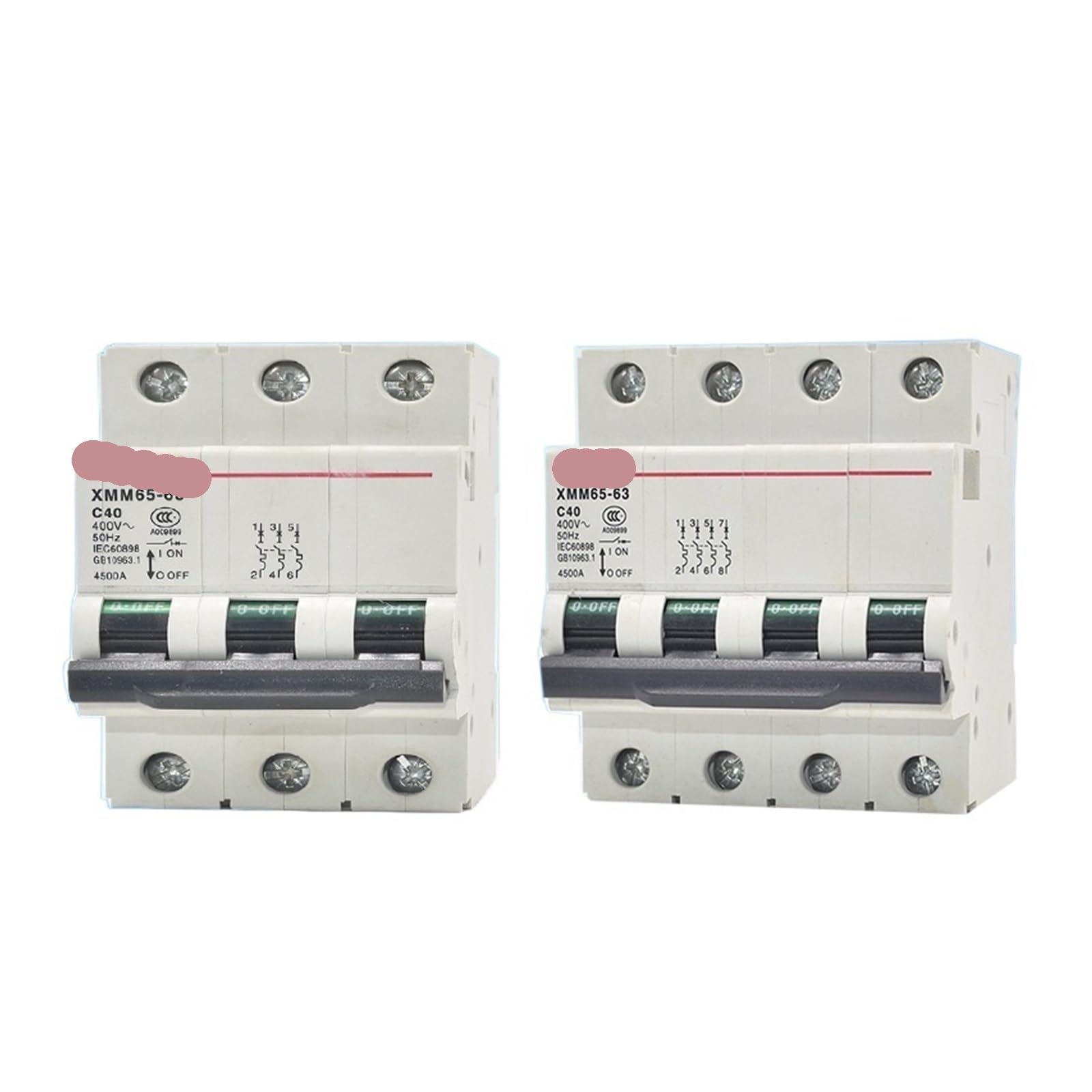 Commutateur pneumatique triphasé 380V C65 disjoncteur 4P 50A pour coupure de courant