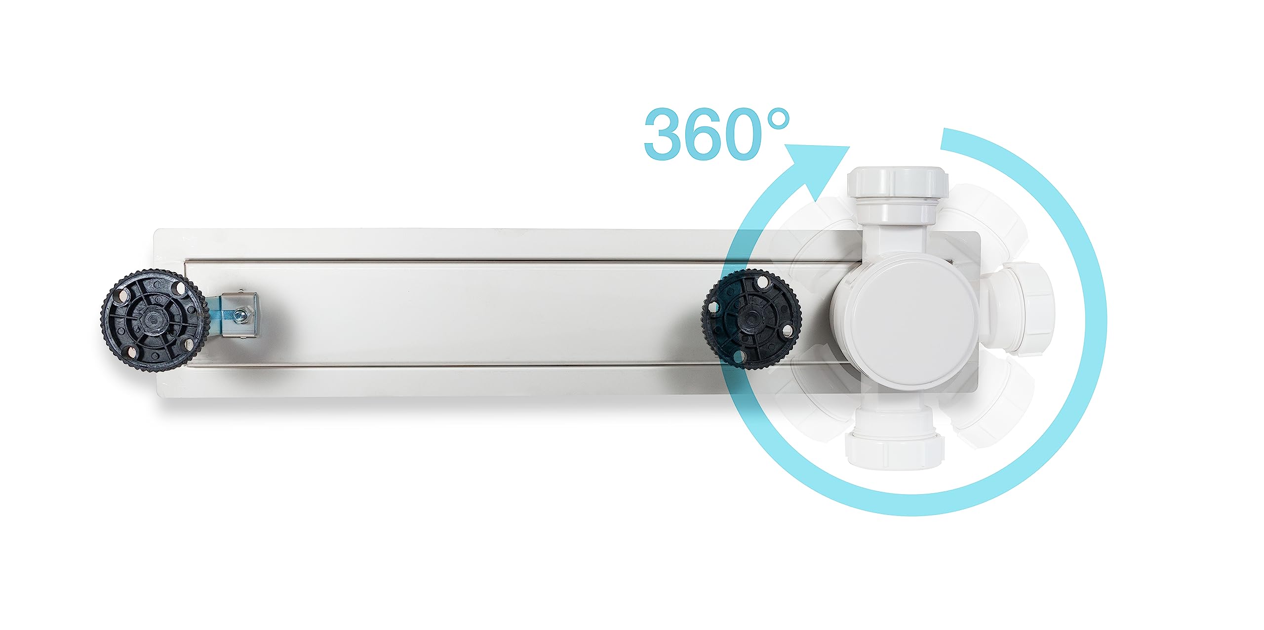 Caniveau de Douche, Caniveau D'évacuation 60cm en Acier Inoxydable, avec Siphon Latéral, Kit Complet, Caniveau de Douche Des Deux Côtés avec Panneau ou Sous Plaque, Caniveau Latéral 2en1