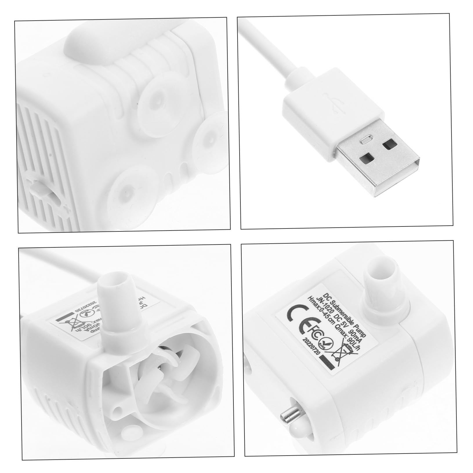 Bomba de Repuesto Cable USB y Tiendas de Mascotas para Uso en Hogares Fabricada en ABS Operación Silenciosa y Larga Duración para Fuente de Agua para Gatos