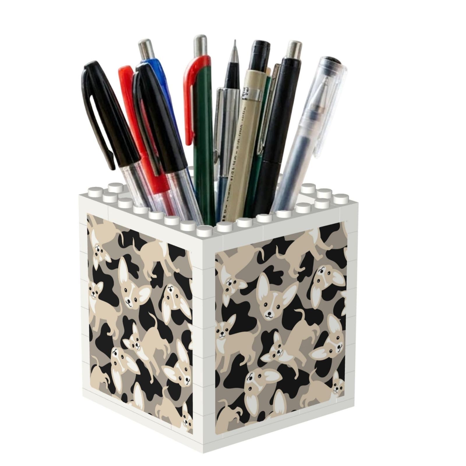 Poadnly Chihuahua Dog, Pen Pot Pencil Holder for Office Home School, Compact Desk Organiser for Office Stationery