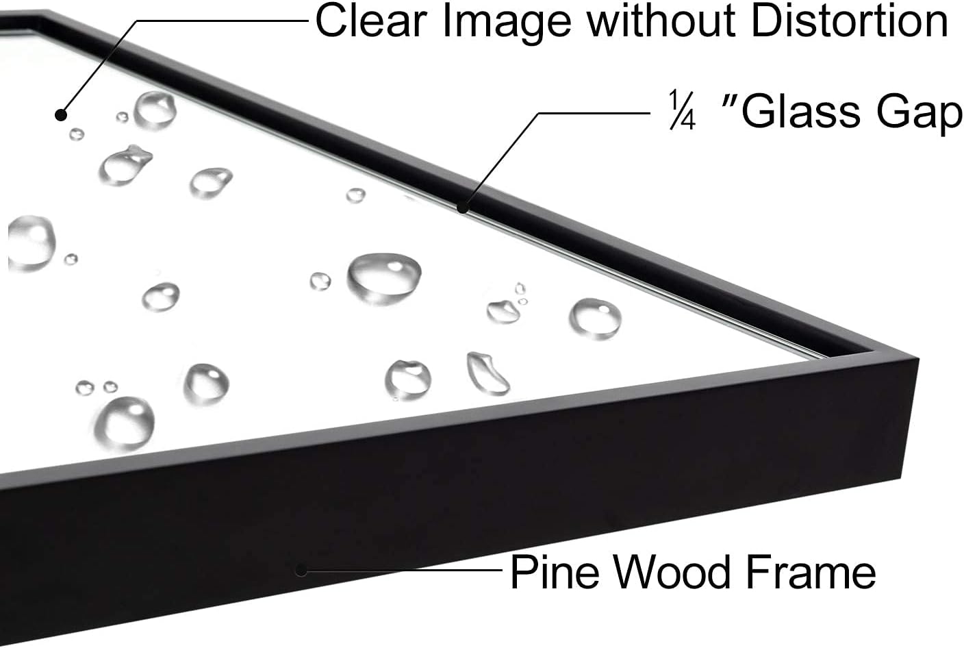 ANDY STAR Bathroom Mirror, Clean Large Modern Black Frame Wall Mirror | 30x40-Inch Contemporary Premium Silver Backed Floating Glass Panel | Mirrored Rectangle Hangs Horizontal or Vertical : Home & Kitchen