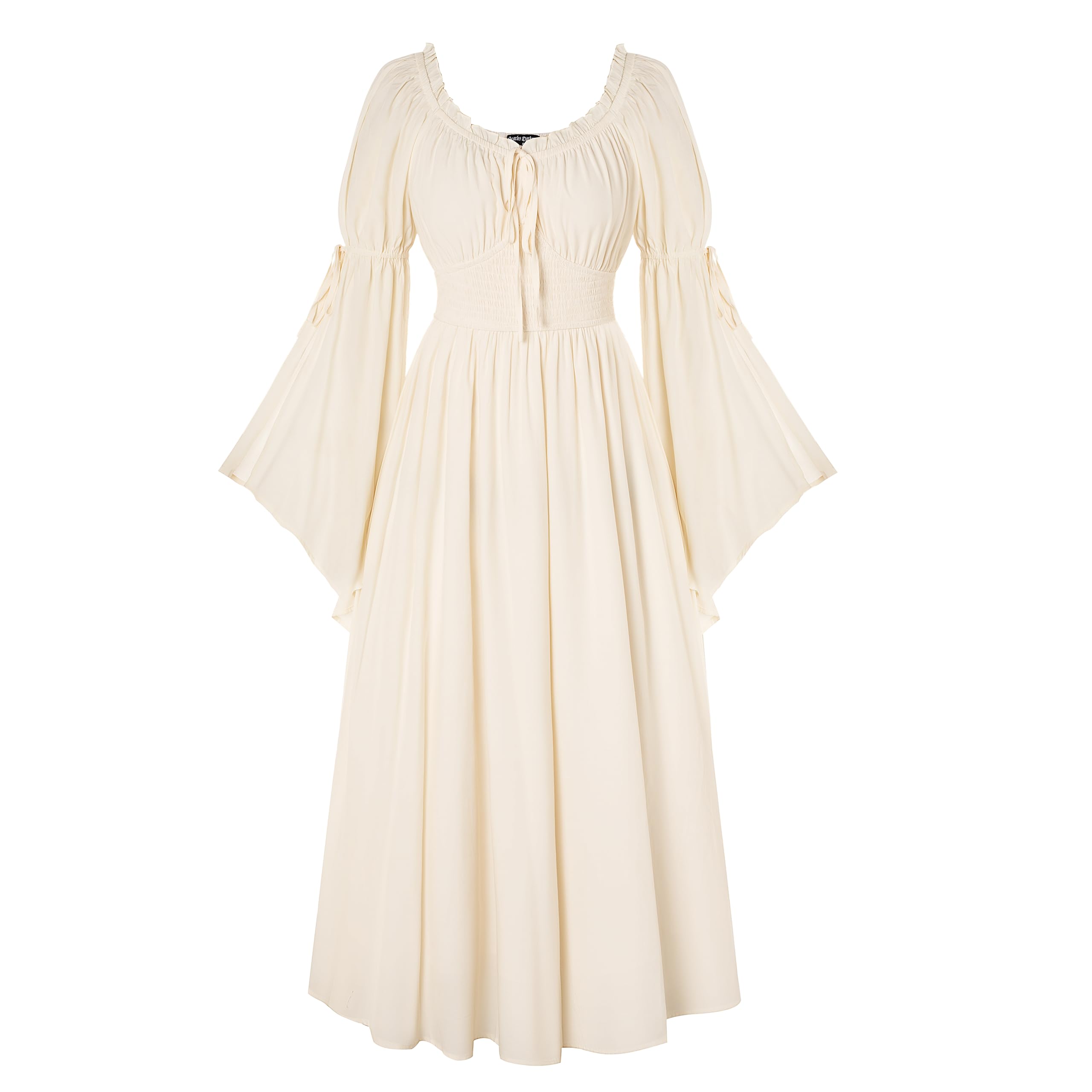 Scarlet Darkness Renaissance Dress for Women Medieval Peasant Dress Long Bell Sleeve Dresses