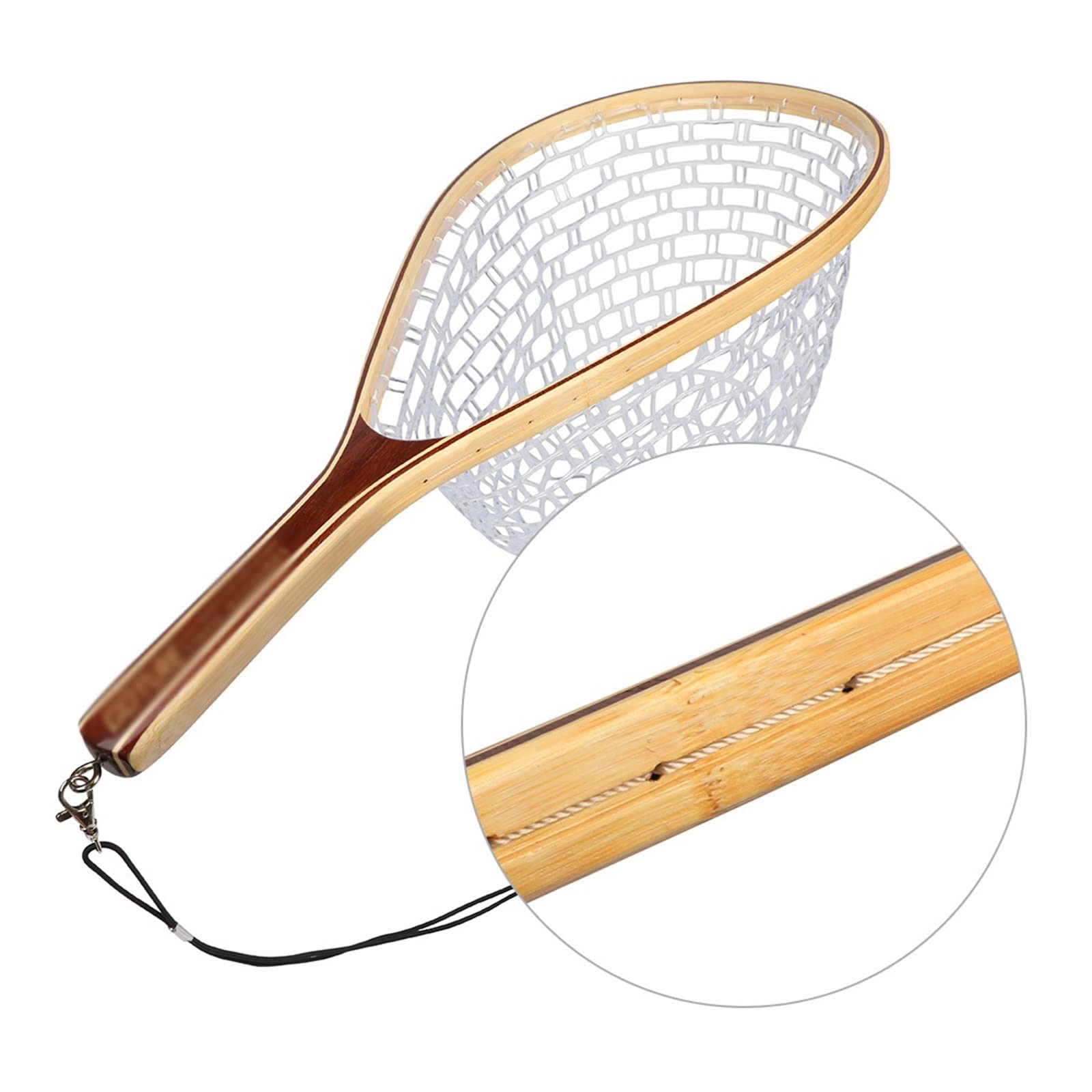Podbierak wędkarski Fly Fishing Net Drewniana rączka Przenośna sieć odlewnicza Podbierak Obsada sieciowa do pstrąga Bass Narzędzia połowowe na szczupaka Składana pułapka wędkarska