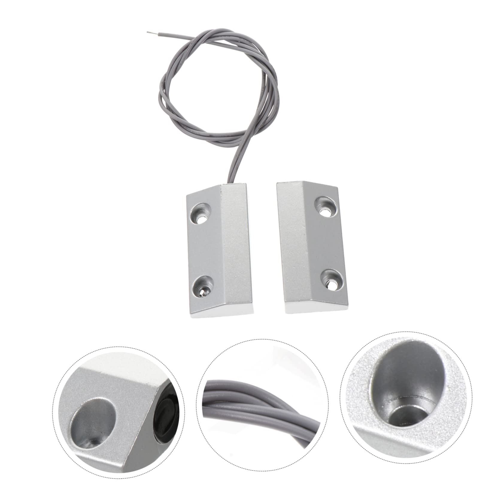 3 Ensembles capteur Alarm Door Sensor Interrupteur sans Fin magnétique quincaillerie de Portail Aimant de Porte équipement de Dispositif de détection Alliage de Zinc Silver
