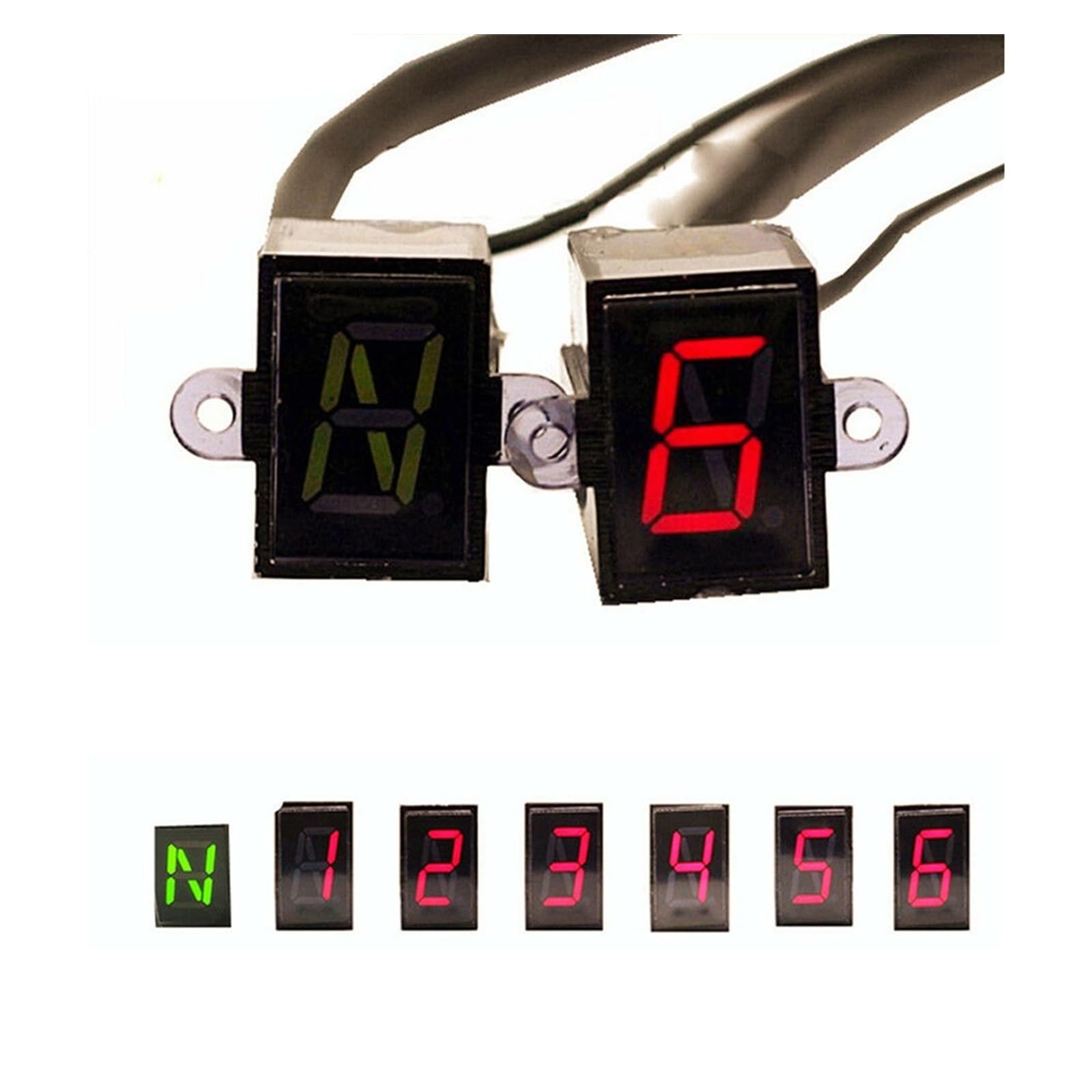 Motocicleta Indicador Engranaje Luz Indicadora De Marchas Digital Universal para Motocicleta N-6 Cambio Velocidad Pantalla LED Sensor Componente Accesorios para