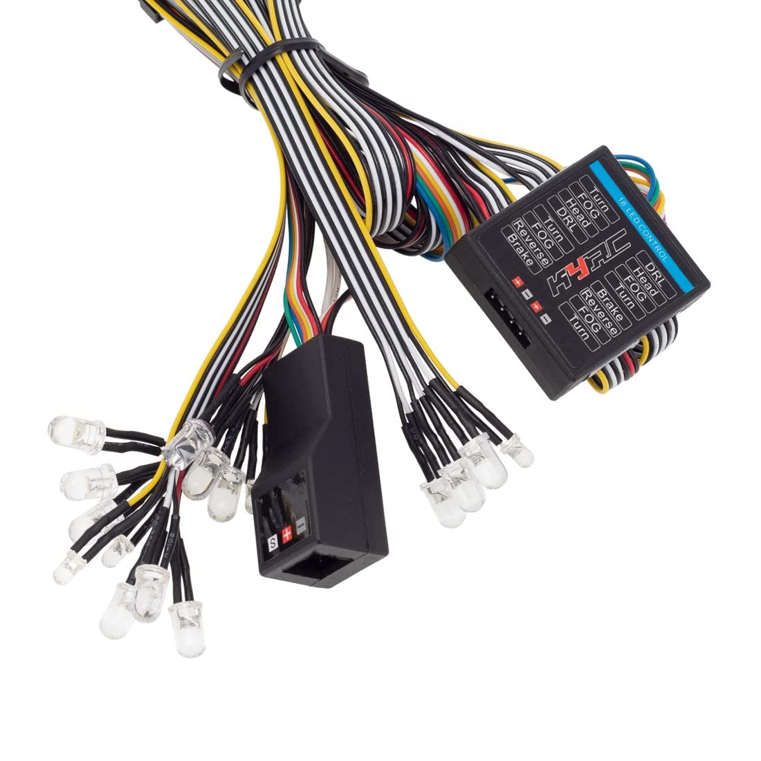 1/8 1/10 RC Voiture 14 SystèMe D'éClairage LED et ArrièRe Clignotants Feux de Freinage pour AXIAL