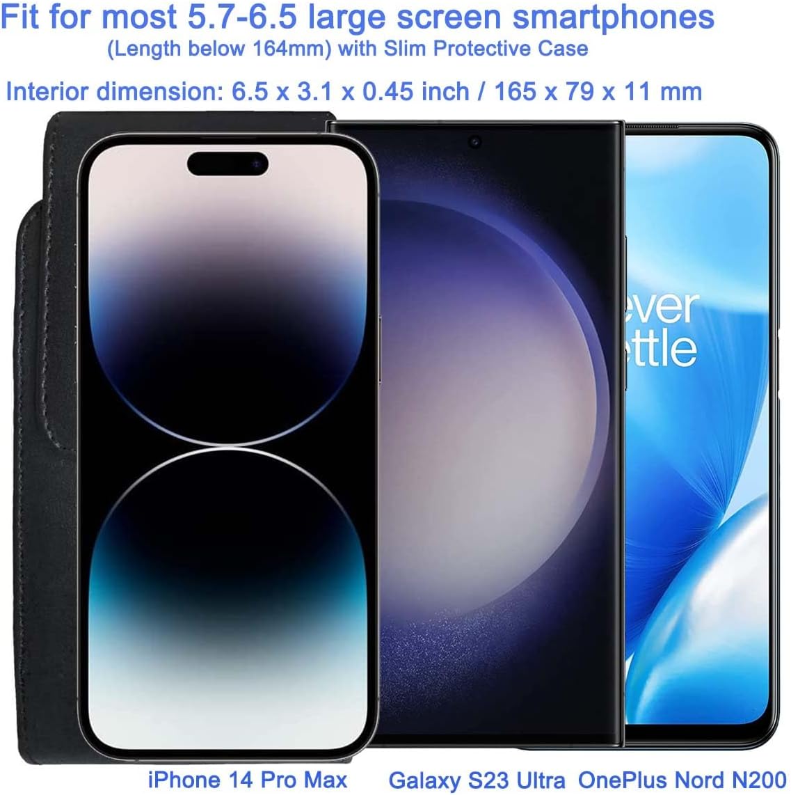 PU Leather Swivel Clip Case Cell Phone Holster Rotating Belt Clip Pouch Holder For Samsung Galaxy A15 A55 A54 A25 A35 S25+ S24 Ultra S23 FE S21 FE Plus, iPhone 15 14 13 Pro Max Plus, Moto G Power 2023 - Image 2