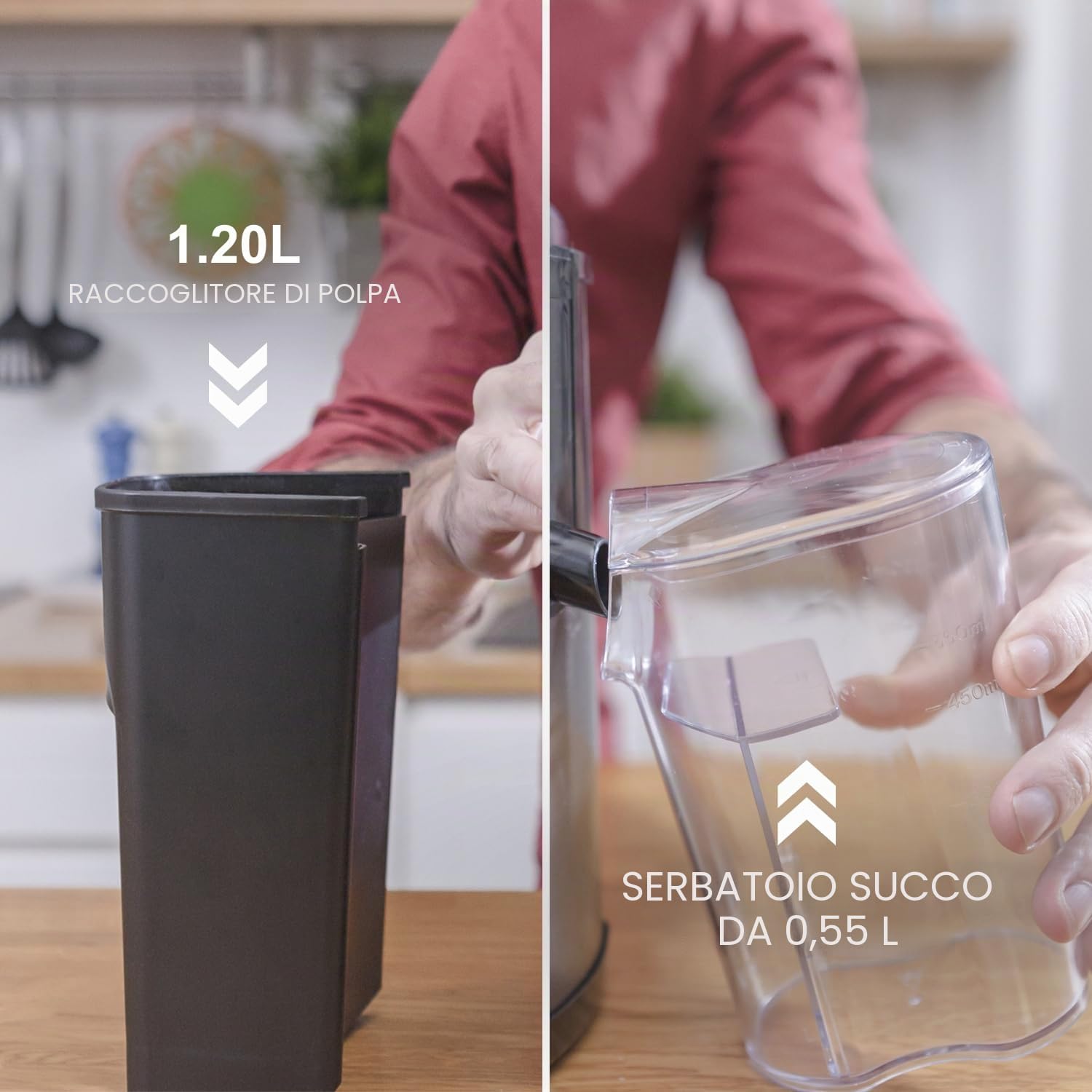 BLACK+DECKER - Centrifuga 600W | 2 Velocità | Bocca Ampia 62mm | Contenitore Succo 0,55L e Polpa 1,2L | Acciaio Inox Anti-Impronte | Filtro Amovibile | Sistema di Sicurezza | Anti-Goccia