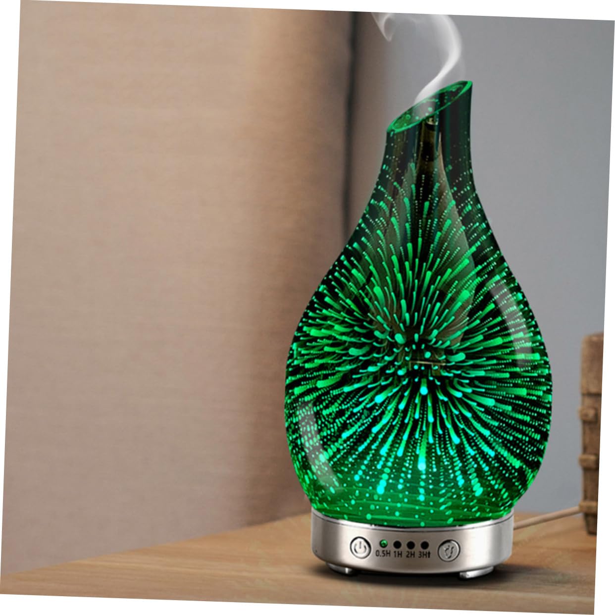 Veemoon Humidificador Seguro Capacidad Menor a 1 L sin Agua ni Electricidad de Vidrio Púrpura Difusor de Aroma para Salones y Dormitorios