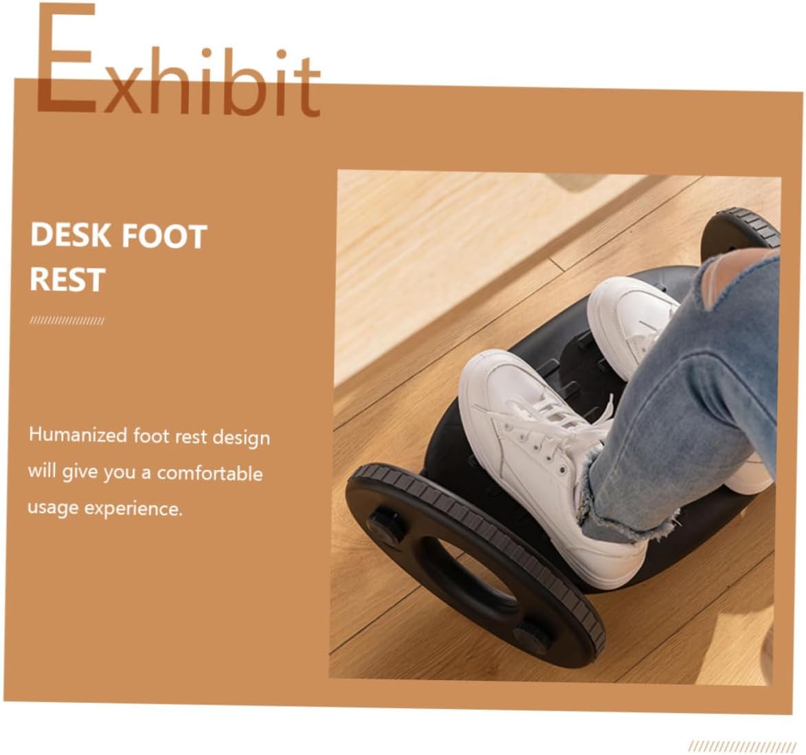 Rocking Footrest Desk Non-Slip Foot Stool Adjustable Height Office Footrest for Boys and Girls and Adults Comfortable Feet Support