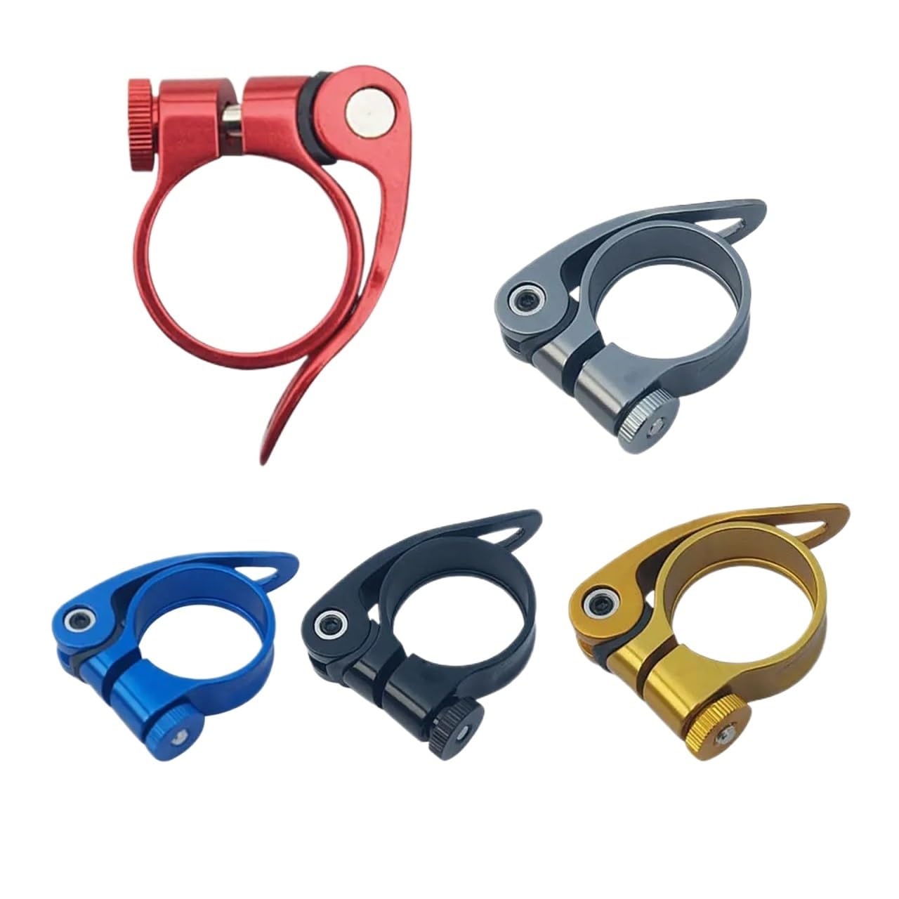 Yangshe 34.9Mm Titanium 4 Pieces Bicycle Seat Tube Clamps, 34.9 Mm, Suitable For Mountain Bikes For Most Bicycles(34.9Mm Titanium)