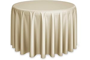10 Premium 120" Round Beige Polyester Table Cloths for Wedding/Banquet Restaurants