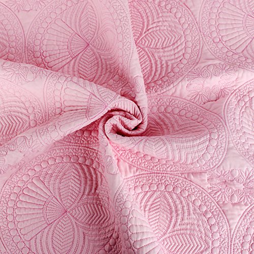 Yiqigo Toddlers And Baby Quilt Lightweight Blanket Embossed Cotton Quilt 4 Seasons Scalloped Newborn Baby Boy/Girl (Pink) #TOP3
