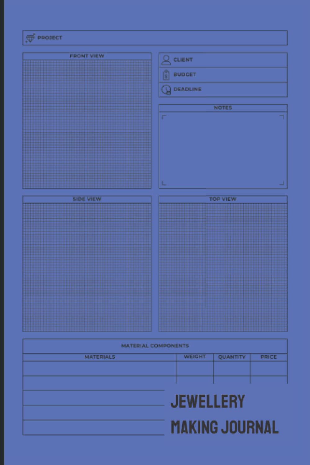 Jewellery Making Journal: Jewellery Making Log Book, Project Planner, Organiser Log & Design Sketchbook, 6x9in-120 page