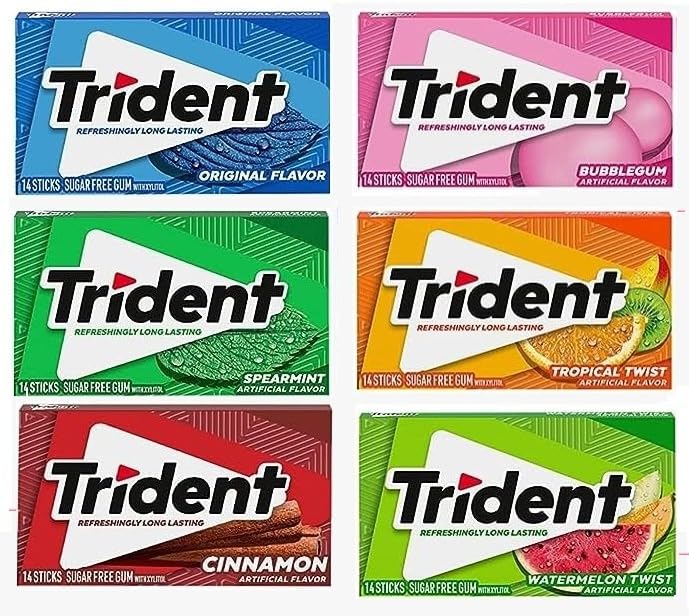 See full amazon price history chart for Trident Long Lasting Sugar-Free Chewing Gum Favorite Variety Pack(Original,Bubble gum,Spermint,Tropical Twist,Cinnamon,Watermelon Twist) Individually Wrapped Each 26gm (Pack Of 6) Freshening Breath Trident Long Lasting Sugar-Free Chewing Gum Favorite Variety Pack(Original,Bubble gum,Spermint,Tropical Twist,Cinnamon,Watermelon Twist) Individually Wrapped Each 26gm (Pack Of 6) Freshening Breath (B0CWS553SV) Amazon Price History, Amazon Price Tracker