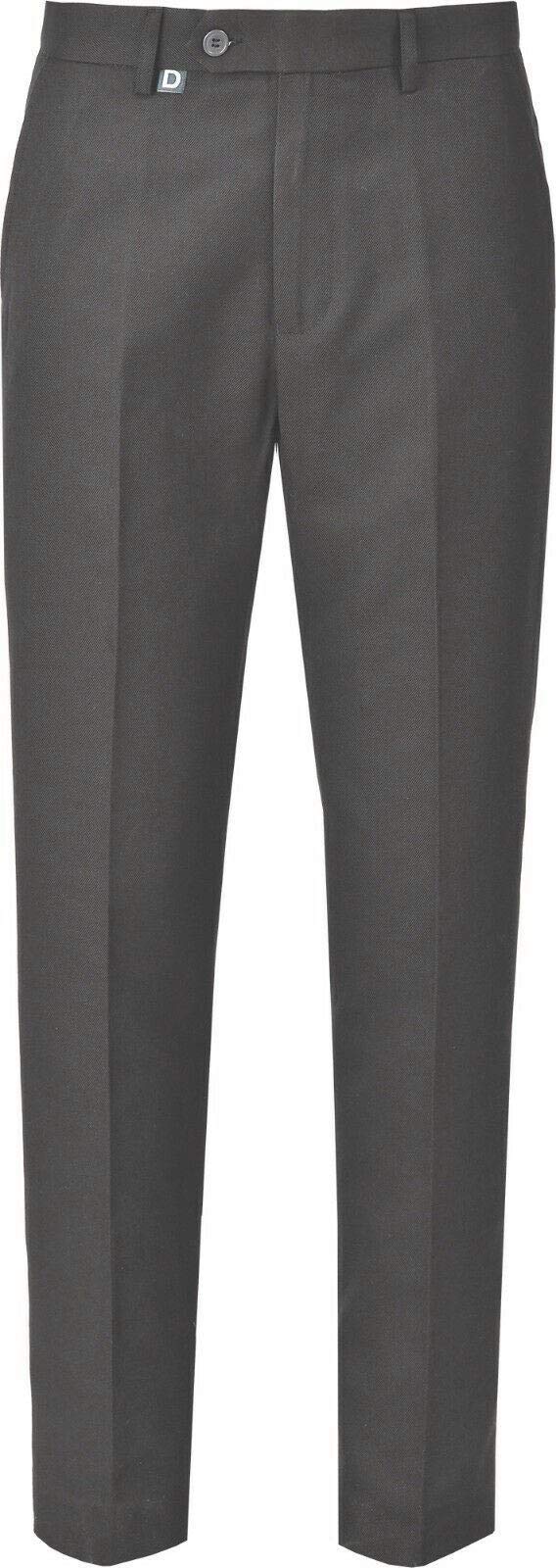 Pantalones de escuela de teflón delgados para niños con ajuste de cintura frontal plano y uniforme formal