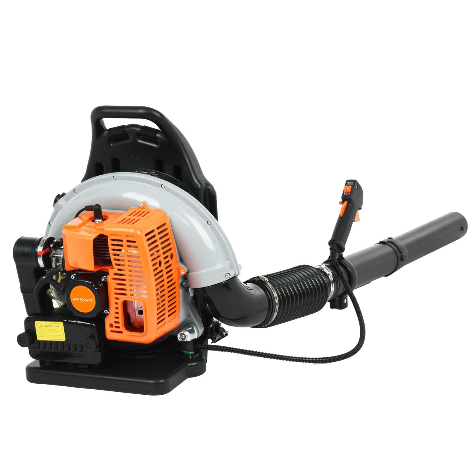 Soffiatore a gas a 2 tempi da 63 CC e spazzaneve, soffiatore per foglie con design ergonomico regolabile, soffiatore portatile senza fili per foglie, polvere, detriti, rimozione neve (ABS/metallo ad
