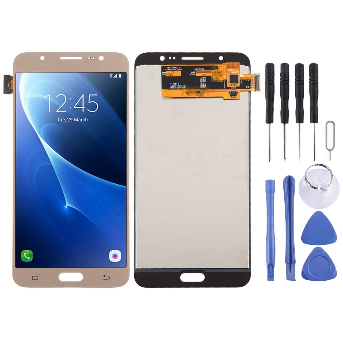 REEL Repair & Spare Parts TFT Material LCD Screen and Digitizer Full Assembly for Galaxy J7 (2016) / On 8, J710F / J710FN / J710M / J710MN / J7108(Black) (Color : Gold)