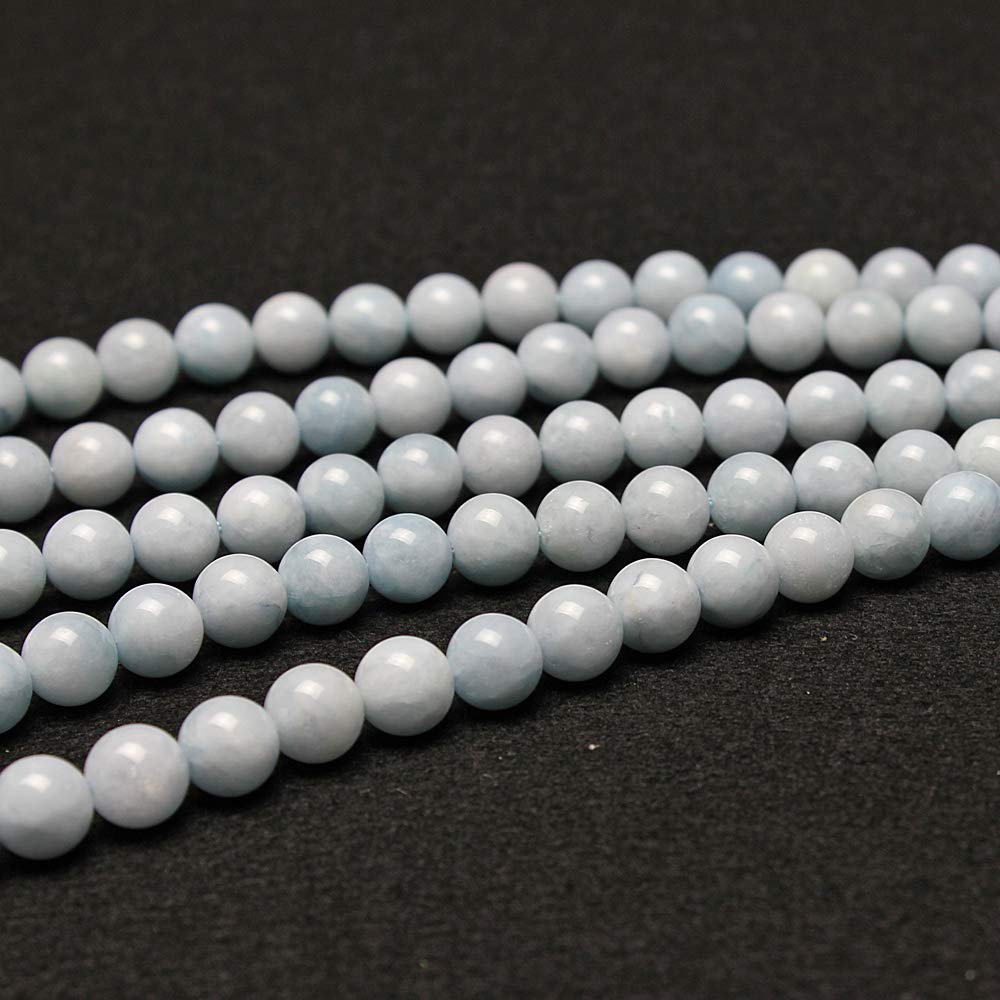 MJDCB Round Stone Beads 6mm Aquamarine Loose Gemstone Beads for Jewelry Making Bracelet Necklace 60pcs - Image 4