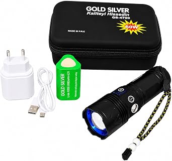 GOLD SILVER GS-4700  arjl  El Feneri, USB Type-C  arjl , 18650 Pilli, COB Yan I k, Zoomlu LED El Feneri, 5 Ayd nlatma Modu, Al minyum G vde, Kamp Bal k l k Acil Durum [Enerji S n f  A++]