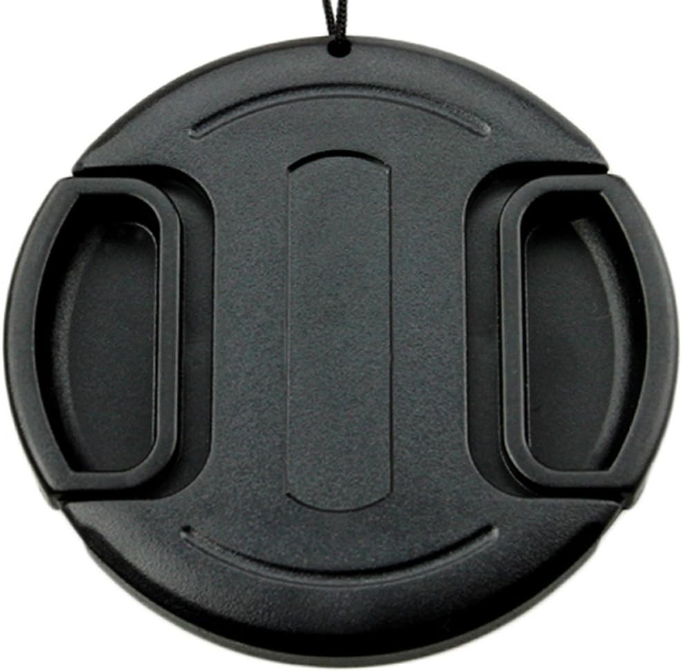 67 mm Snap On/Clip On Lens Cap Protection Cover with Keeper for DSLR Camera - Black